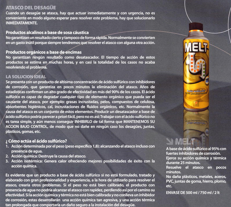 DESATASCADOR SIN ACIDO SULFURICO EN GEL MELT - 1 L