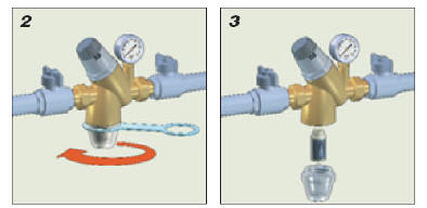 Reductor De Presión De Agua Con Una Llave Aislado En Un Fondo